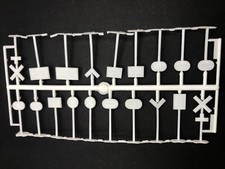 Vintage HO Train Plastic Railroad Street Signs 1.5" tall - Lot of 19