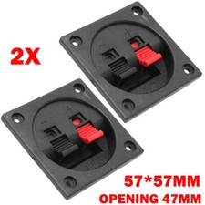 2PC Subwoofer 2Wire Way Square Speaker Box Sub Push Spring Terminal Connector
