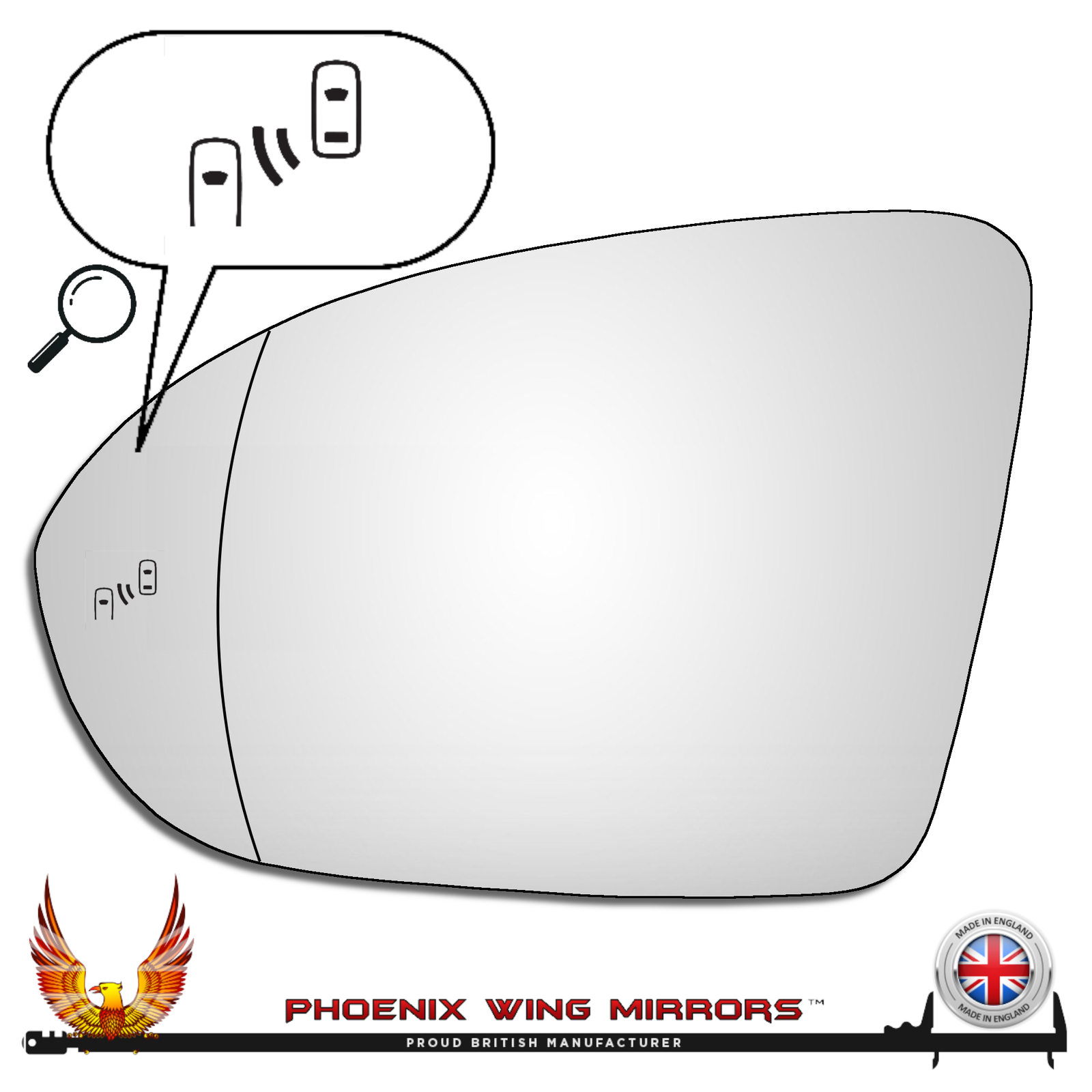For Vauxhall Astra K 2016-2022 Wide Angle Wing Door Mirror Glass Left Hand BSD