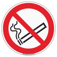 "Aufkleber Verbotszeichen \"Rauchen Verboten\" Schild Folie Iso 7010 Ø15Cm, Rot"