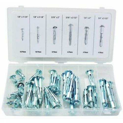 40-pc Molly Bolt Assortmt Quality wall anchors secure drywall sheetrock paneling - Picture 2 of 4