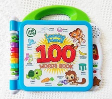 Leap Frog Learning Friends 100 Words Book Green, English  Spanish, WORKS 