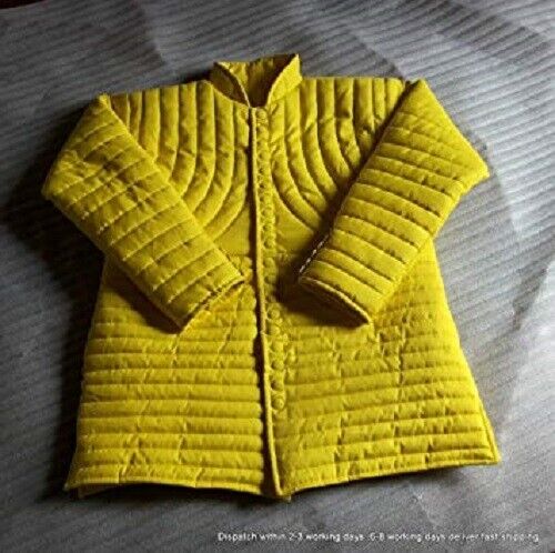 Popular popular Medieval thick padded yellow Gambeson Trust Jacket Aketon Armor coat