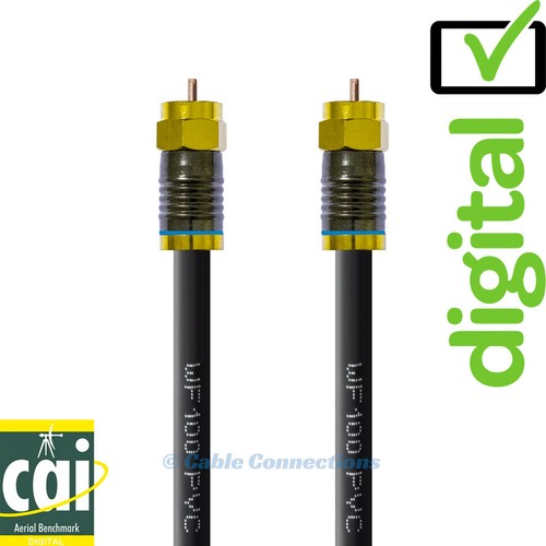 1M BLACK WF100 DIGITAL HD TV/BROADBAND MODEM CABLE F-CONNECTOR SKY VIRGIN MEDIA - Picture 3 of 8