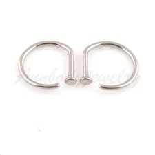 Solid Titanium Nose Ring Open D Hoop 18 Gauge 18G 16g 5/16"(8mm) New Style