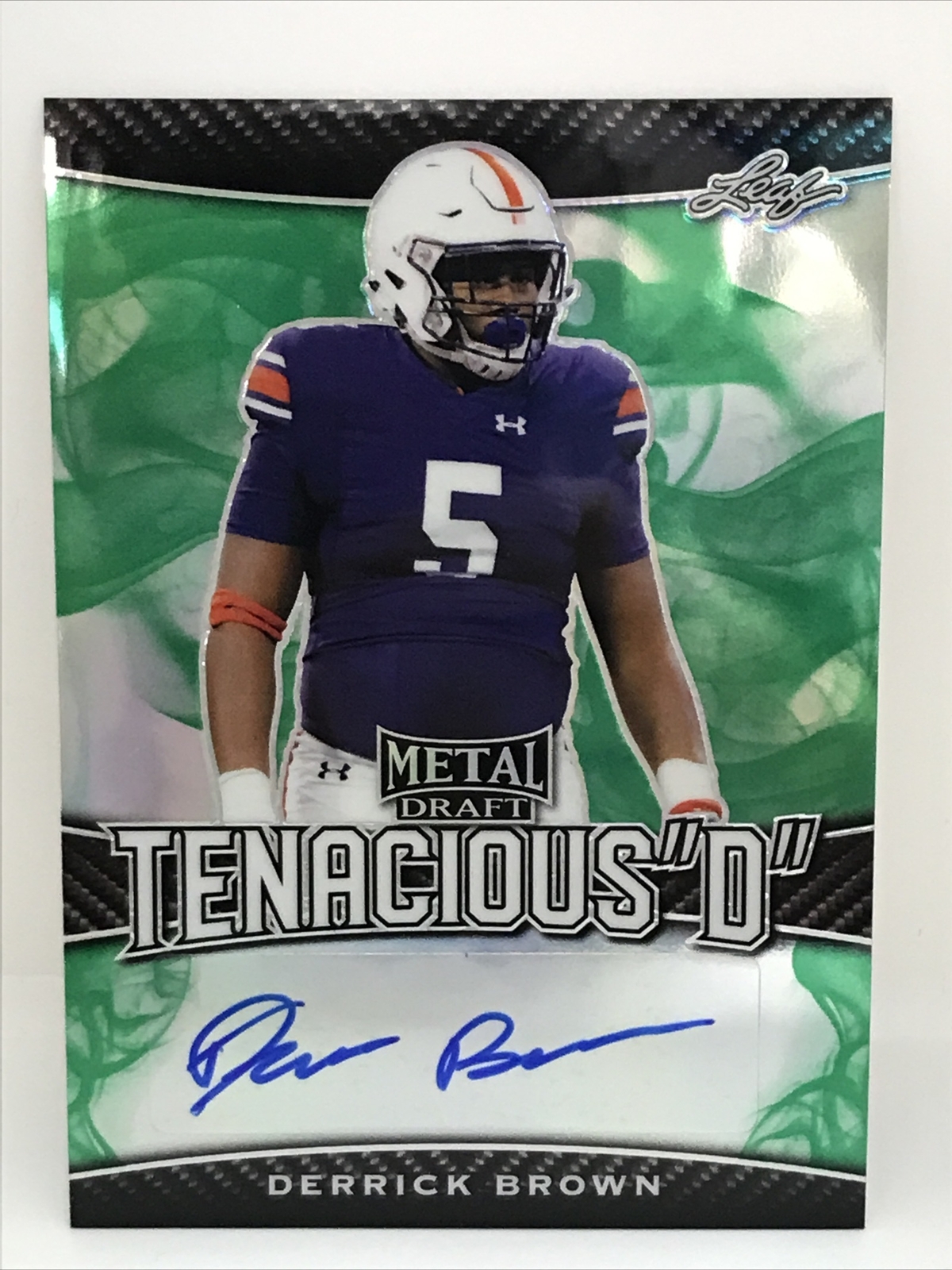 Derrick Brown Leaf Valiant Here Comes the Boom! Autographs #DB2 Base