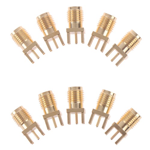 10x 1.6mm SMA Female Jack Solder Nut Edge PCB Clip Straight Mount RF Connect`sf - Zdjęcie 10 z 12