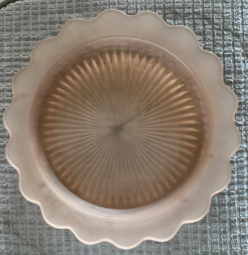 Depression Glass PINK Frosted /Satin Platter 13”