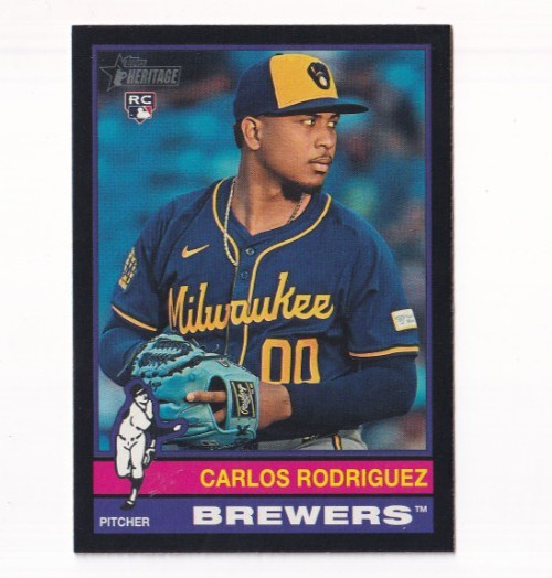 Carlos Rodriguez 2025 TOPPS HERITAGE ROOKIE BLACK BORDER SSP #452 BREWERS