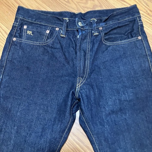 Double RL RRL Straight Taper Japan Selvedge Denim Blue Jeans Size 31 - Picture 3 of 20