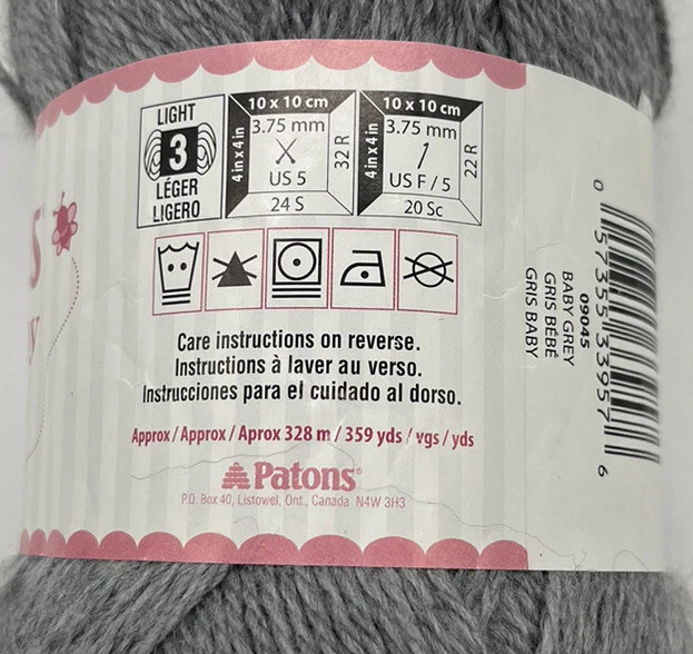 Hilo deportivo para bebé Patons Beehive "Baby Grey" 1 madejas #843 Foto 2 de 4