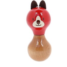Hochet maracas en bois massif laqué Lucien le chien Made in Jura - Vilac 8075R