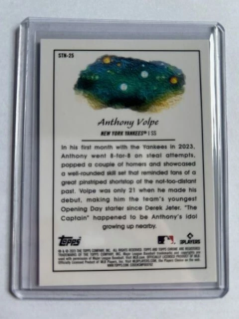 2023 Topps Chrome Cosmic Anthony Volpe RC #STN-25 Stars Of The Night SP - Image 2 of 2