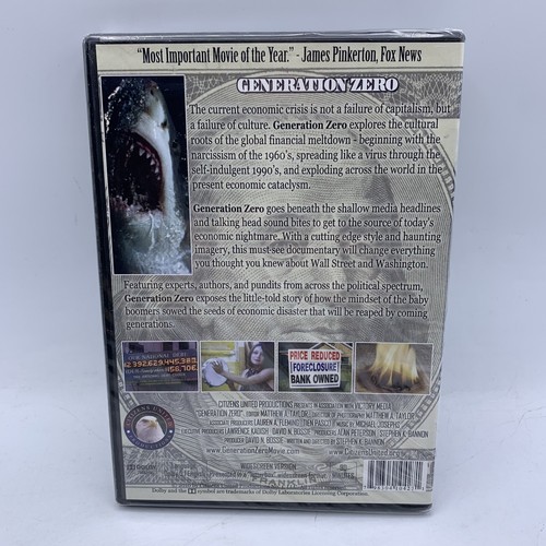GENERATION ZERO (DVD 2010) Citizens United Steve Bannon Documentary Bankrupt NEW - Picture 2 of 3