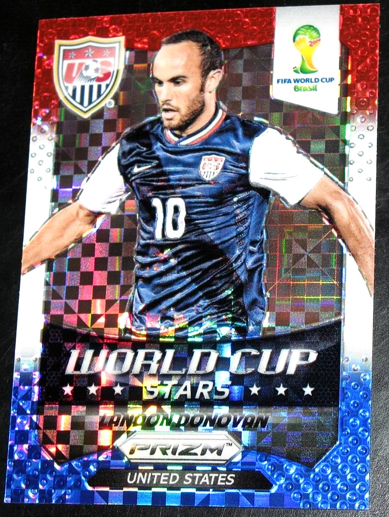 2014 Prizm World Cup Stars Landon Donovan Red White Blue Plaid USA WCS RWB