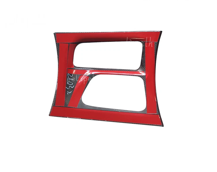 Cubierta de moldura de panel de cambio de marchas de auto de fibra de carbono seca para Dodge Charger 2015-2023 Foto 4 de 4