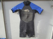 Hyper-Flex Wetsuit Shorty Youth Size 14 - VGUC Black blue SHORT sleeve surfing