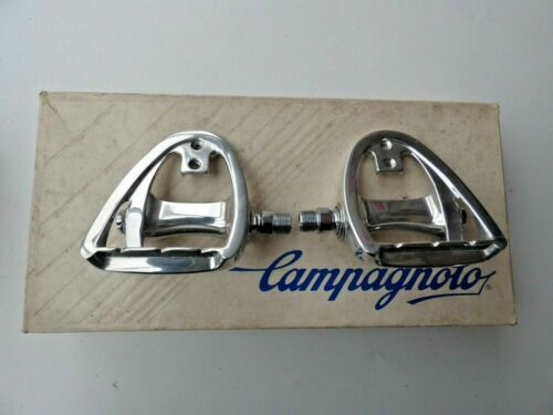 Pédales Plates Campagnolo Record Vintage – Noir Et Argent, Axe 9/16 Pour Vélo Course