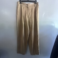 Valerie Stevens Pants Women Size 8 High Rise Flat Front Linen Chino Vintage