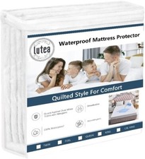 Lutea King Size Mattress Protector, Waterproof Breathable Noiseless Mattress pad