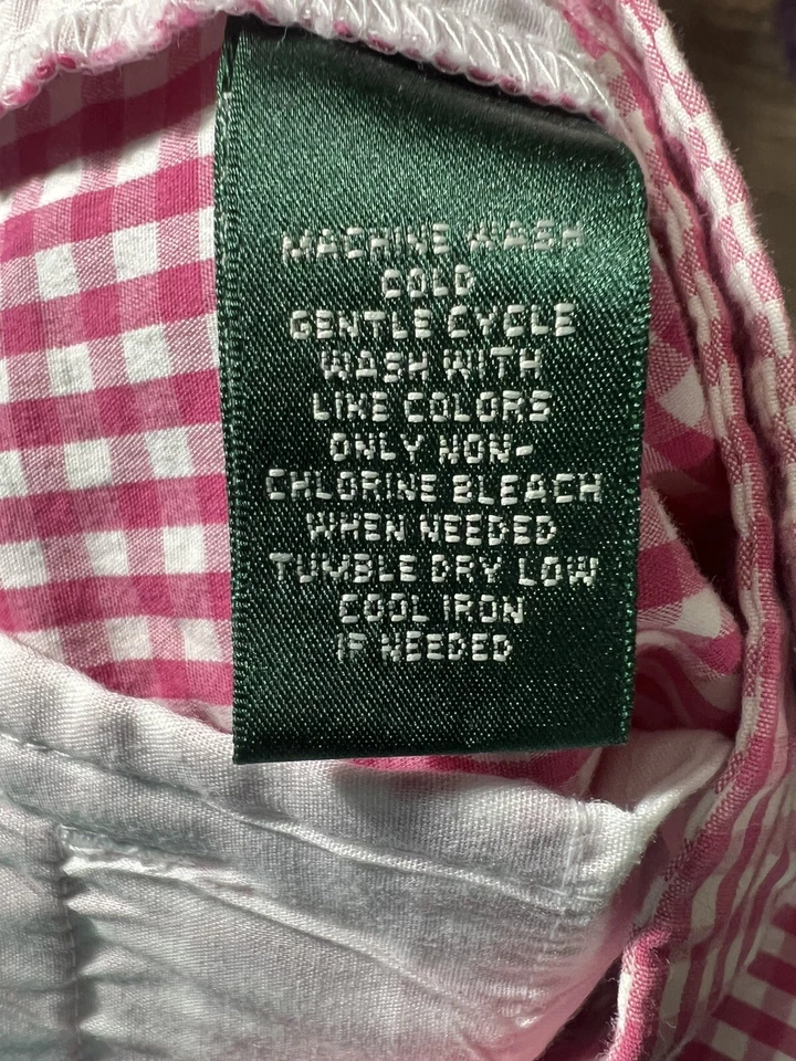 Bermudas a cuadros rosa mini cuadros frente plano Lauren Ralph Lauren para mujer 10 Foto 3 de 4