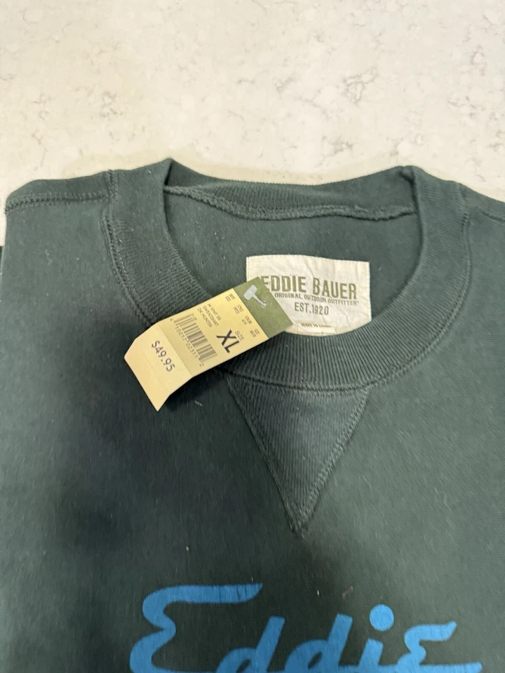 Suéter Eddie Bauer Seattle 1920 Pullover Pesado Manga Larga - Para Hombres XXL Verde Nuevo Foto 4 de 4