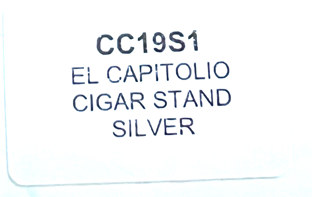 Elie Bleu Enameled Cigar Stand, Black & Silver, El Capitolio, CC19S1, New In Box