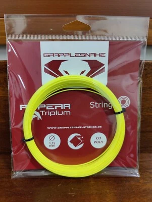 Grapplesnake Aspera Triplum Tennis String, Yellow, 1.19mm, Co-Poly sold by Pack.