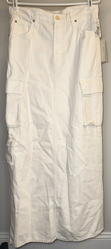 Mother Snacks The Fun Dip Natural Denim Maxi Cargo Skirt - Size 28