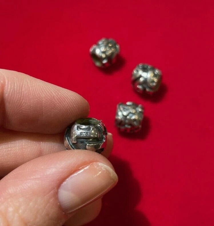 Redondo Europeo Plata de Ley 925 Números 145679 Charms 5Pc Lote 16.8g 2e 4 - Imagen 4 de 4