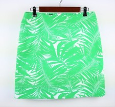 TALBOTS Women's 8 - Green white tropical floral stretch skirt knee length