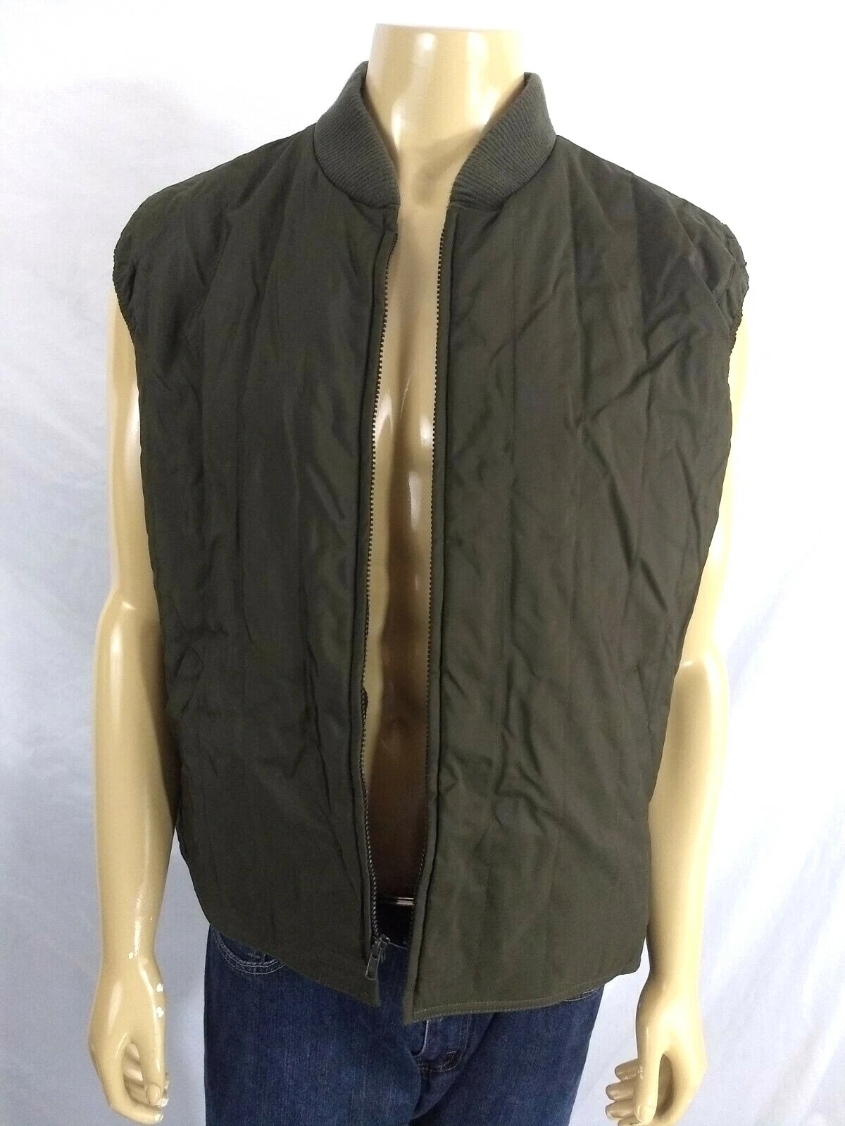 TRAVEL SMITH VEST Mens Large Dupont Thermolite Fleece Lined Inner + Outer Pocket