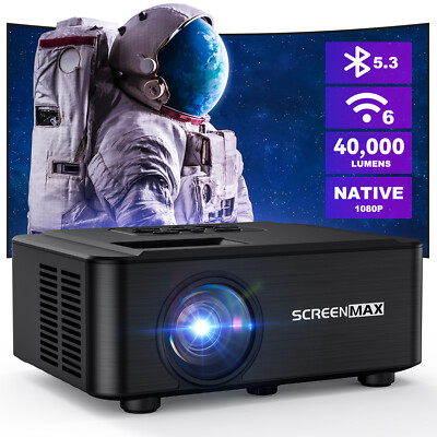 4K Projector 40000LMS 1080P 3D 5G WiFi Bluetooth Video Home Theater 230'' Display