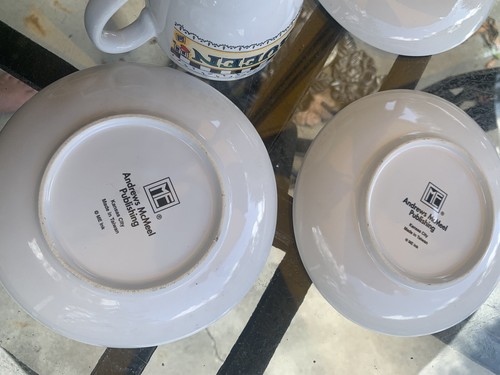 Mary Engelbreit /Andrews McMeel Set of Four Eclectic Sets of Cups and Saucers  - Picture 9 of 14