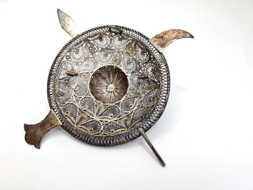 Vtg Bezalel Israel Palestine Judaica Sterling Silver Filigree Hanging Disk -131g - Picture 12 of 15