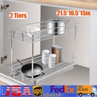 Pull Out Cabinet Organizer, 2-Tier Pull Out Shelves, Kitchen Cabinet Organizer
