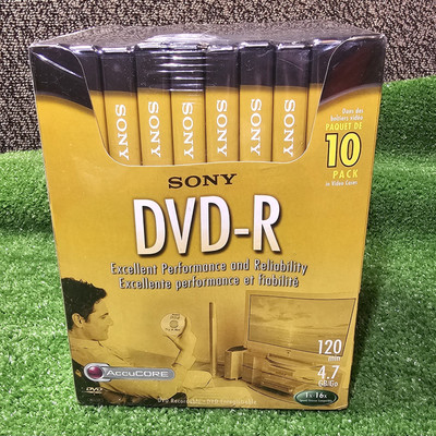 Sony DVD-R 10 Pack Recordable Blank Discs 4.7 GB 120 Min 1-16x - NEW Sealed