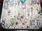 HUGE 267 PC LOT VINTAGE COSTUME JEWELRY-NECKLACES, RINGS, PINS, BRACELETS, EARS