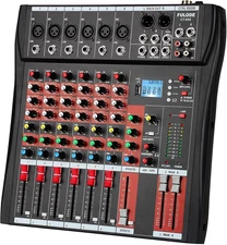FULODE CT60 6-Channel Professional Mixer Audio Bluetooth U Disk 48V Phantom Powe