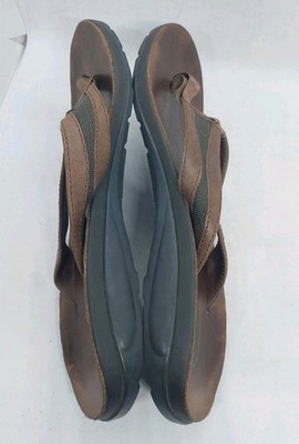 Chaco Leather Fuse Flip Flops Mens Size 9 Sandals Brown Beach Summer Shoes sddefault.jpg main image 2