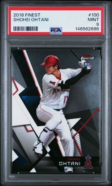 2018 Topps Finest - Shohei Ohtani #100 (RC) Rookie PSA 9 view 1