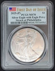 2025-P $1 American Silver Eagle - Eagle Privy PCGS MS 70 FDOI