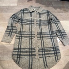 JESSICA SIMPSON TAN BLACK BUTTON SWEATER DRESS NEW MEDIUM