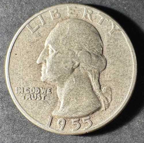 1955-P Silver Washington Quarter (Circulated) - (#2060) Very Fine Condition