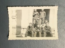 Vintage Photo WWII Era Snapshot Young Men Group Portrait Military Theme