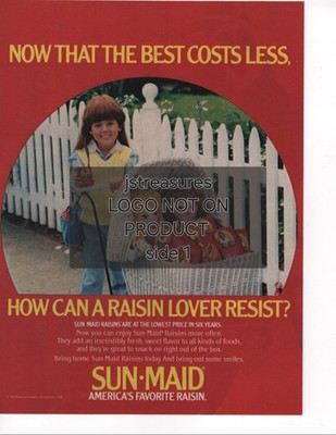 Sun-Maid Raisin/Borateem Borax 2-Sided Magazine Print Ad, 1984