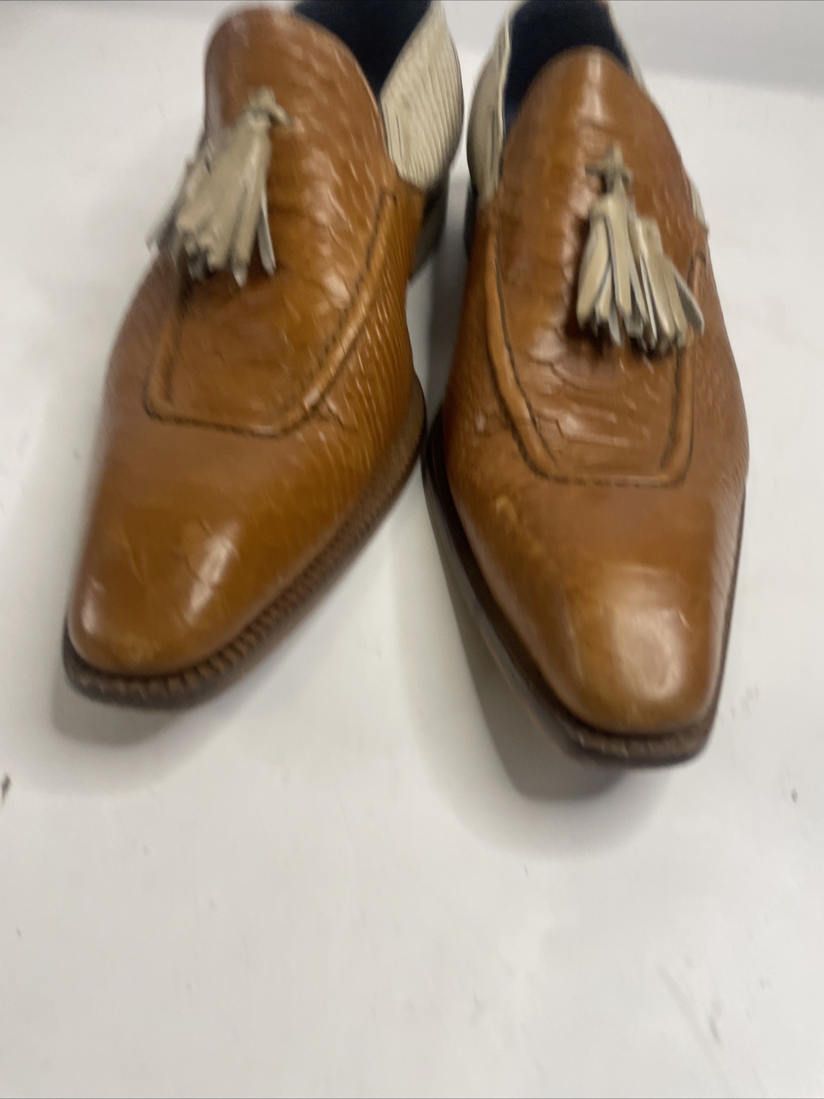 Duca Leather Alligator Pattern Two Tone Leather T… - image 5