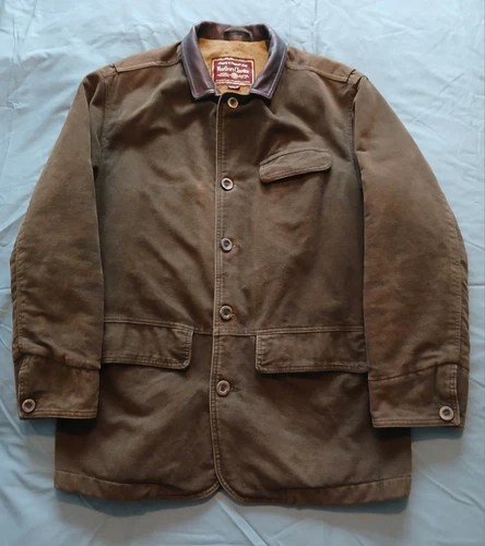 Marlborough Classics Chore Jacket Size Large Vintage Brown Moleskin Cowboy - Picture 1 of 20