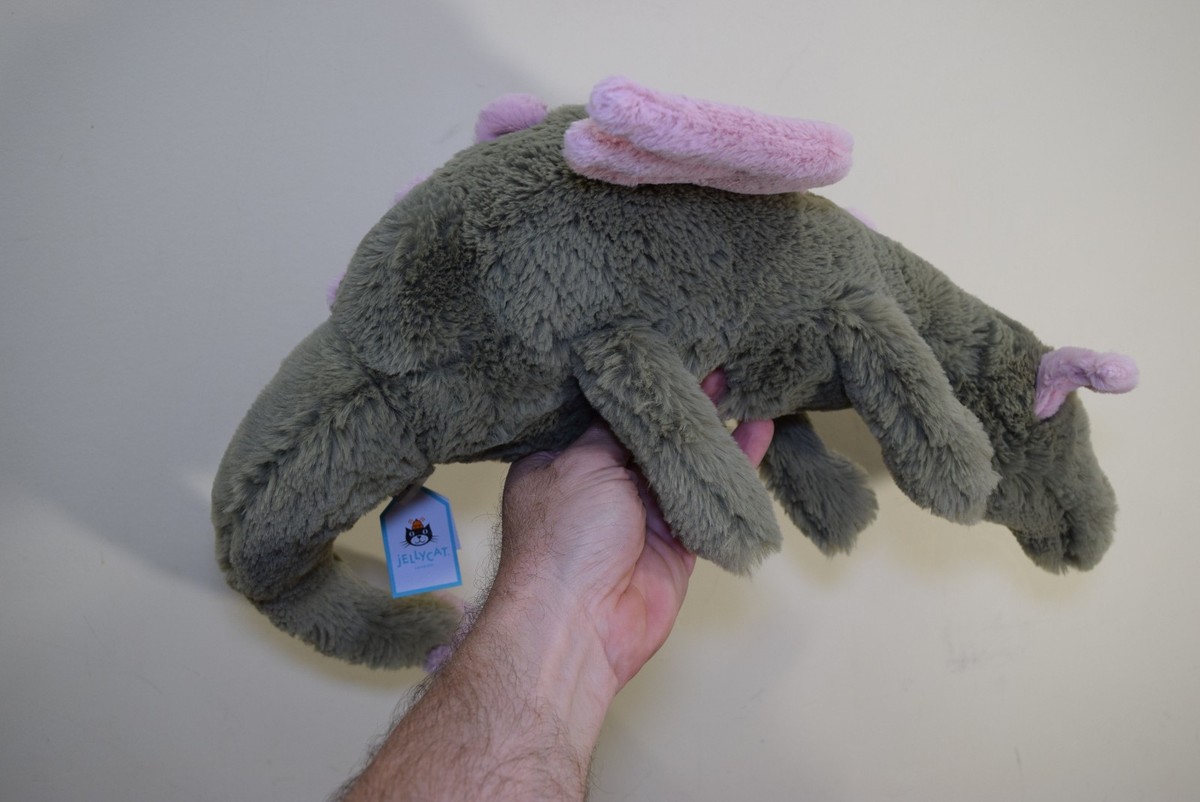 Jellycat MALACHY DRAGON Green Pink Soft Plush OLV2DD Rare