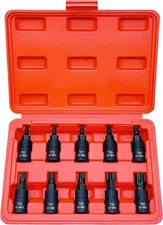 Torx Bit Socket Set, Premium Cr-Mo Steel | 10-Piece Star T20 - T60 